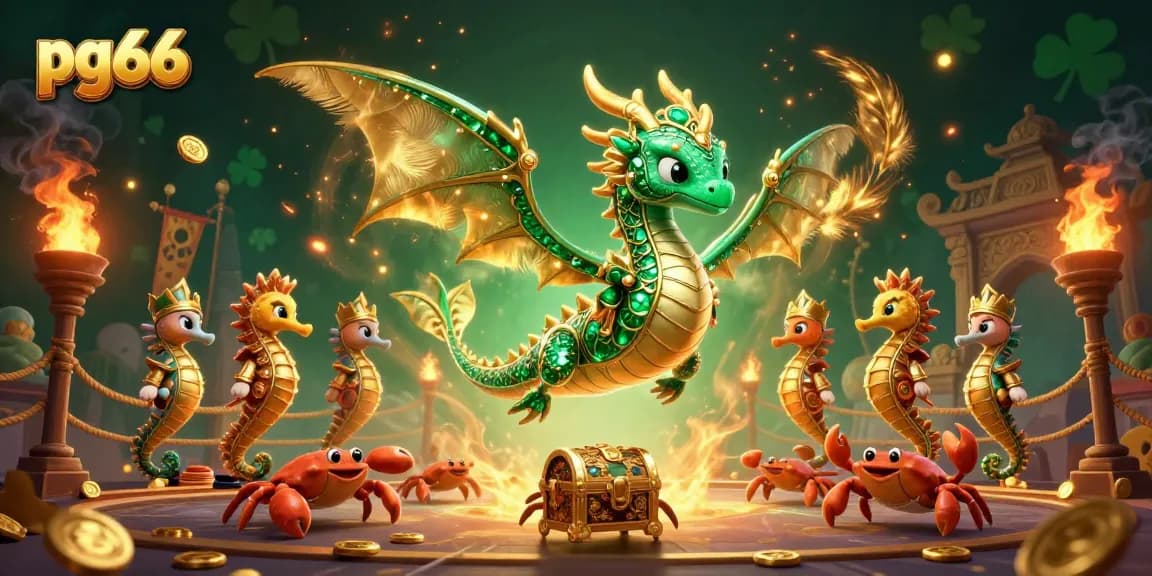 Experience big wins with pg66's vibrant treasures and thrilling games in this dynamic casino illustration.