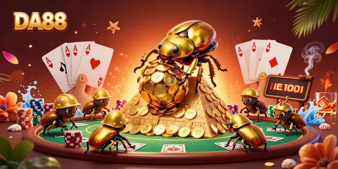 Enhance your gaming experience with DA88's vibrant casino action packed illustration.
