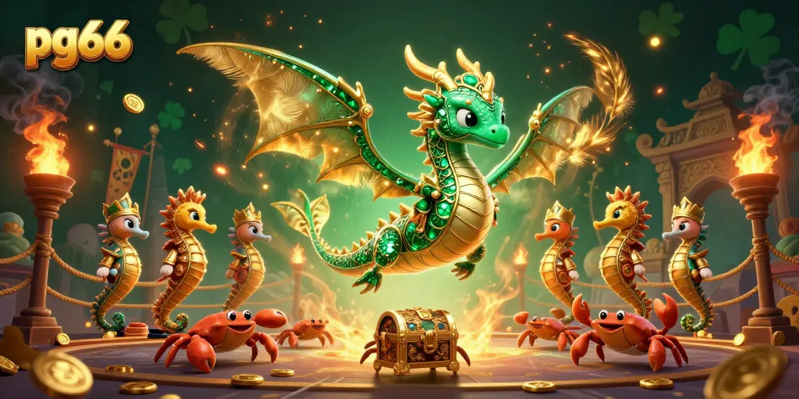 Experience big wins with pg66's vibrant treasures and thrilling games in this dynamic casino illustration.