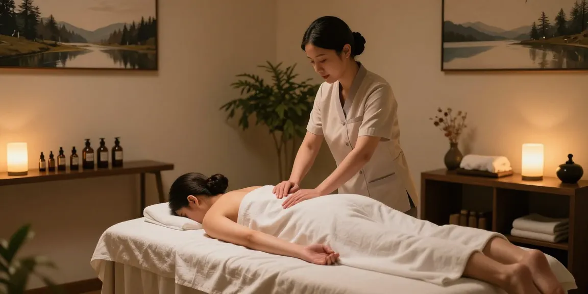 Soothing 일산출장마사지 session in a tranquil therapy room with calming elements