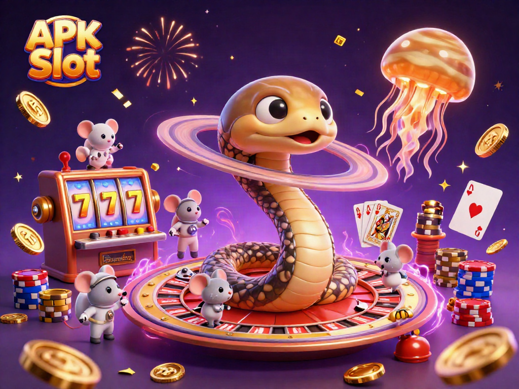 Win big at APK Slot with festive characters, vibrant casino elements, and rich details.