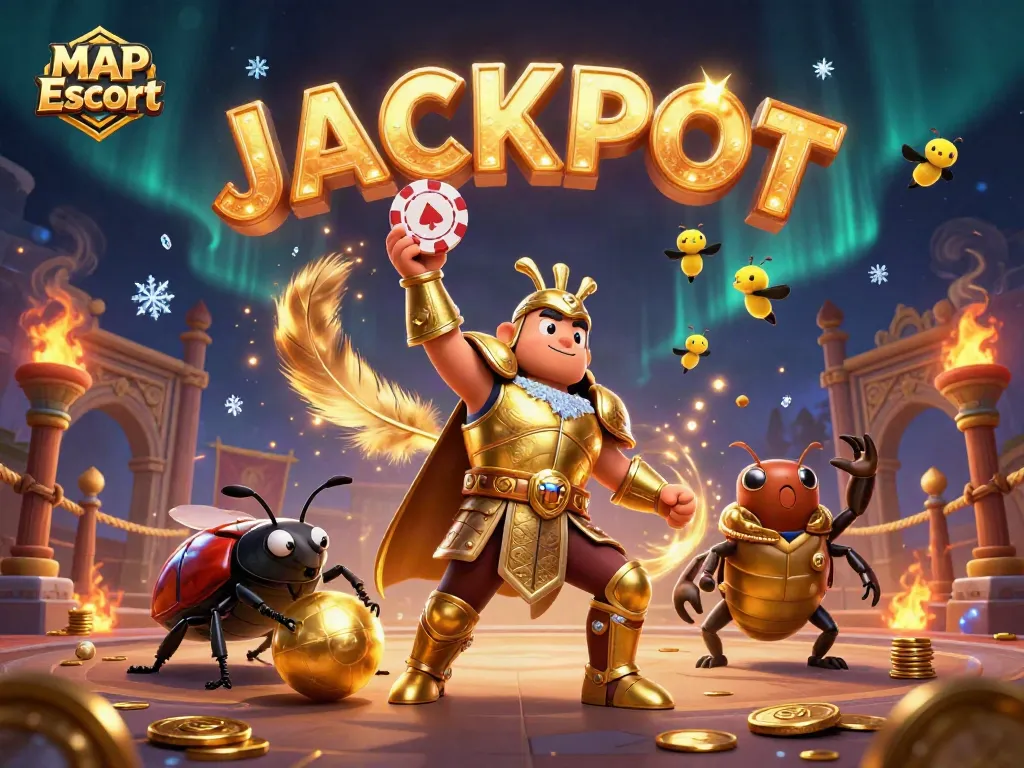 Engage with MAP Escort's thrilling gaming atmosphere featuring exciting visuals of poker and jackpots.