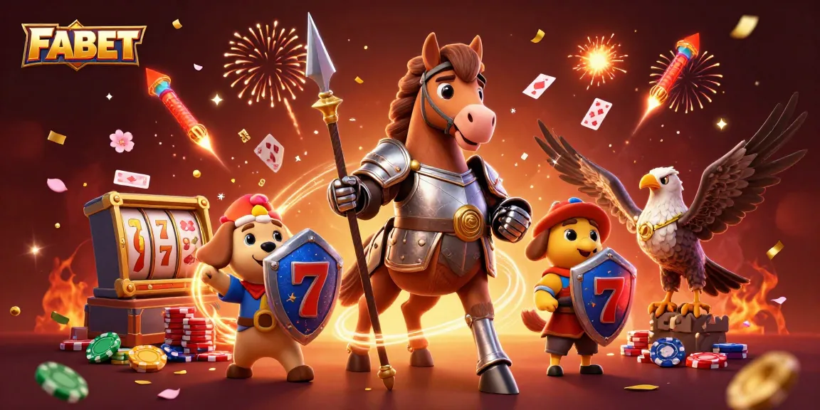 Join FABET's thrilling adventure with a knight, squire, and falcon in an enchanting casino scene.