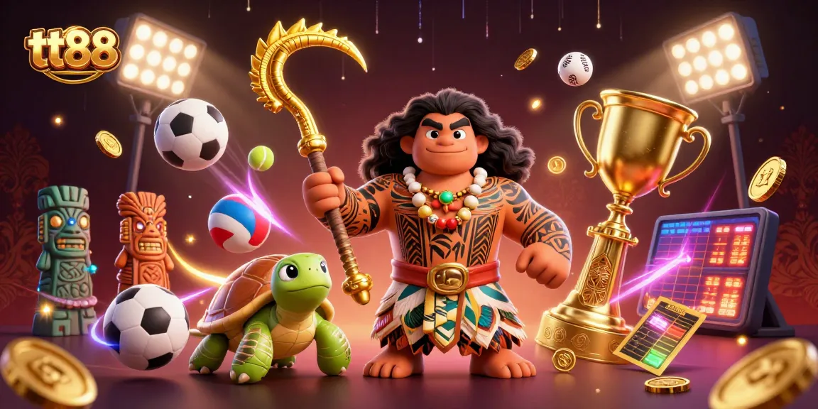 Experience thrilling wins with tt88 in our dynamic casino scene featuring vibrant characters and sports elements.