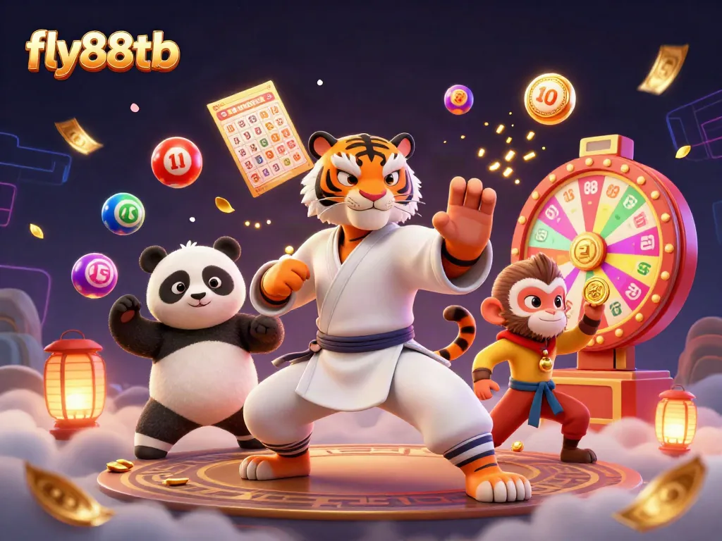 Experience thrilling adventures with fly88tb as characters playfully engage in a vibrant lottery scene.