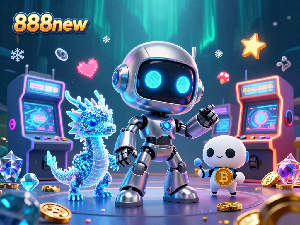 Experience high-energy gaming action with 888new's vibrant casino scene featuring diverse elements and characters.