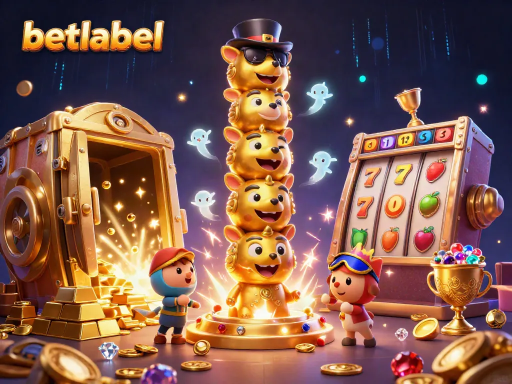 Experience the vibrant casino atmosphere with betlabel, featuring a golden totem pole and dynamic game elements.
