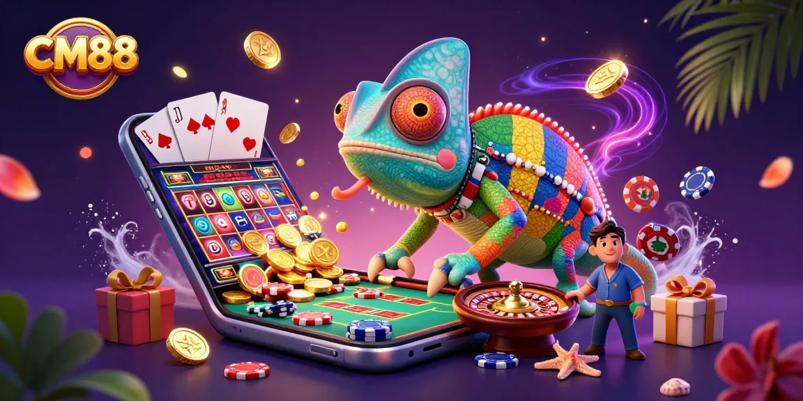 Experience thrilling wins with CM88's vibrant casino atmosphere featuring dynamic games and colorful elements.