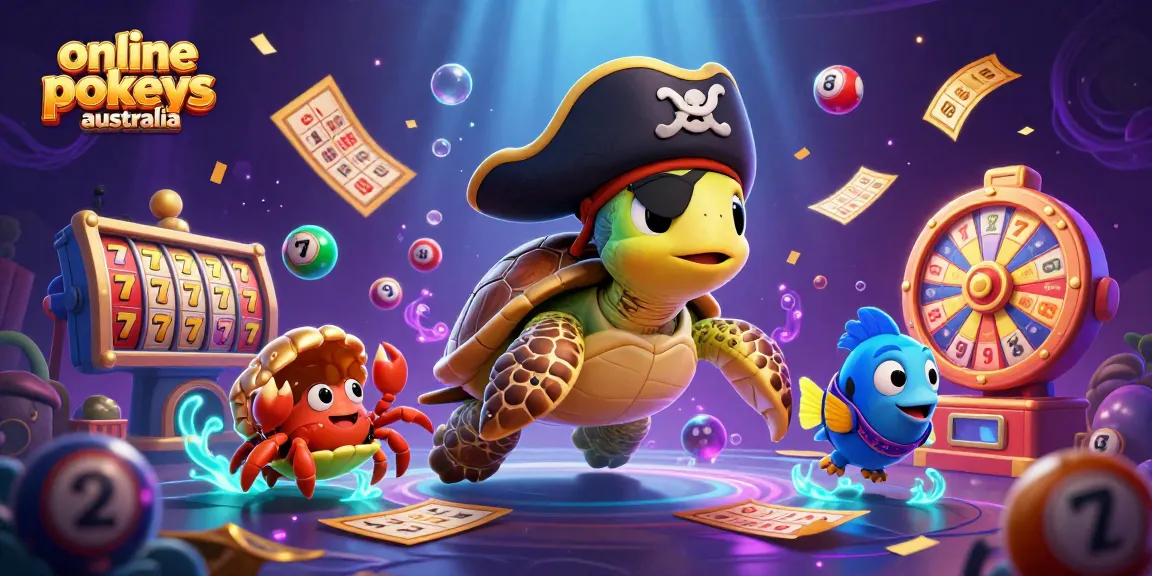 Engage with online pokies Australia through a vibrant underwater scene featuring charming ocean characters.