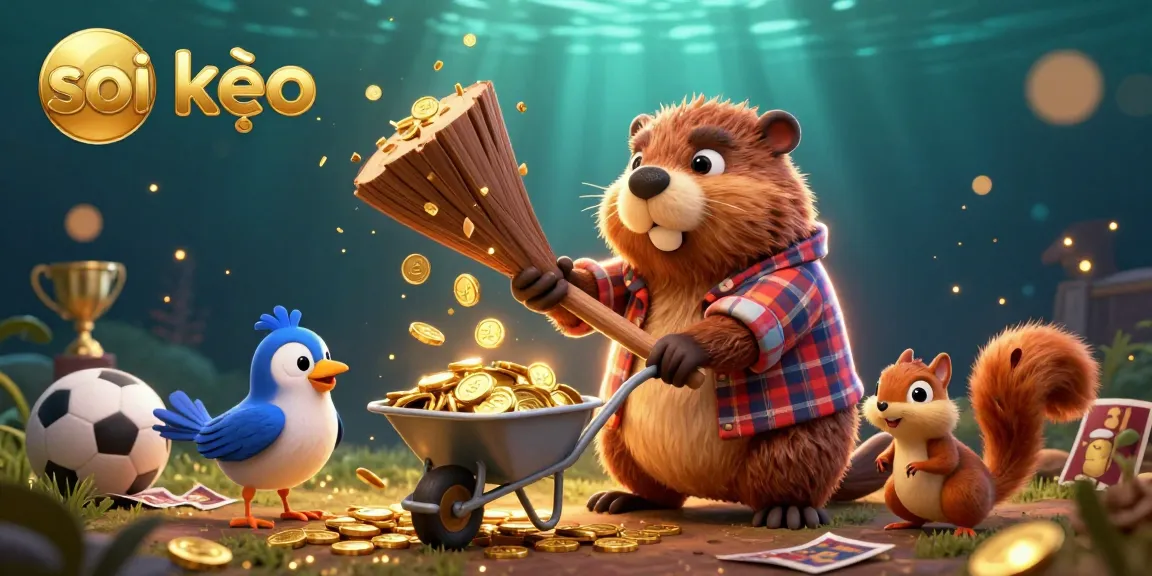 Engage with soi kèo sports betting strategies featuring cartoon characters collecting coins.